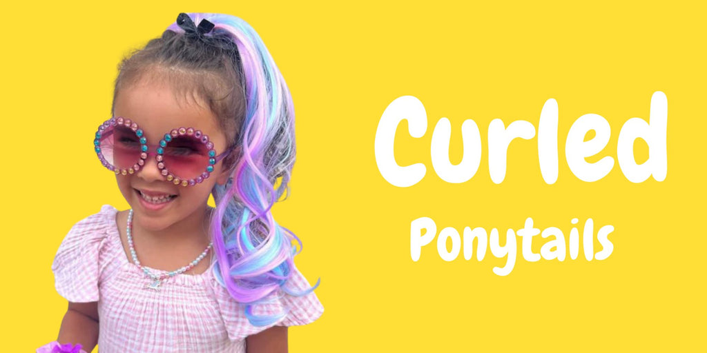 smiling girl wearing Curled ponytail