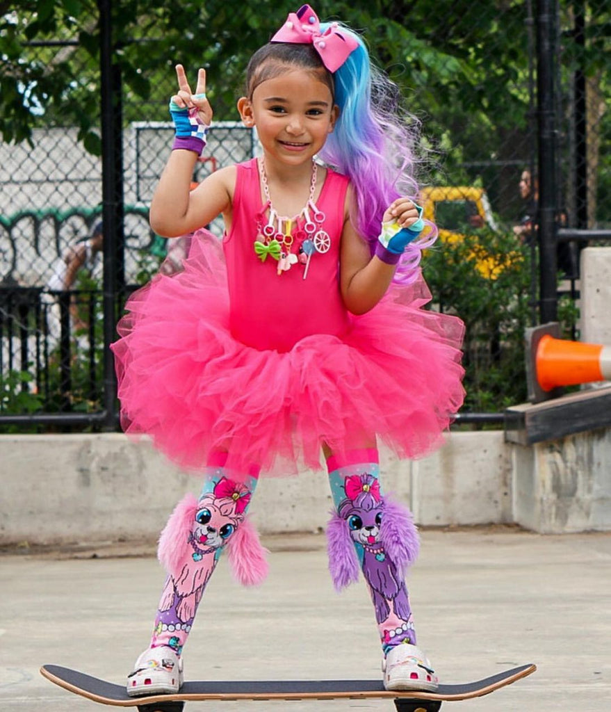 girl is standing while wearing Coco in Paris Socks