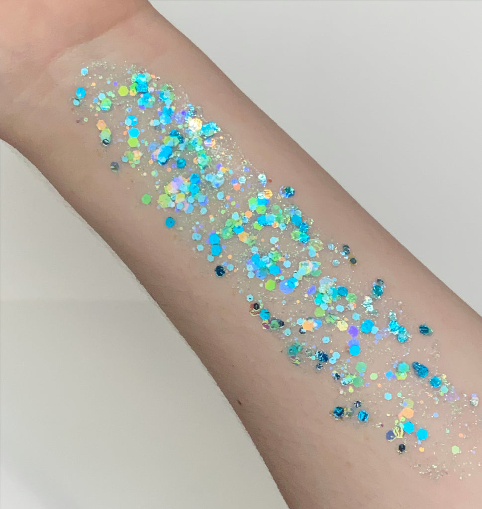 use of Blue Monday Pixie Paint on arm