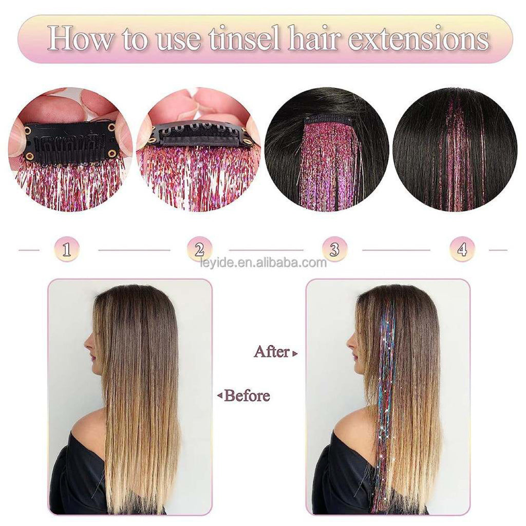 guide to use tinsel extensions - SILVER