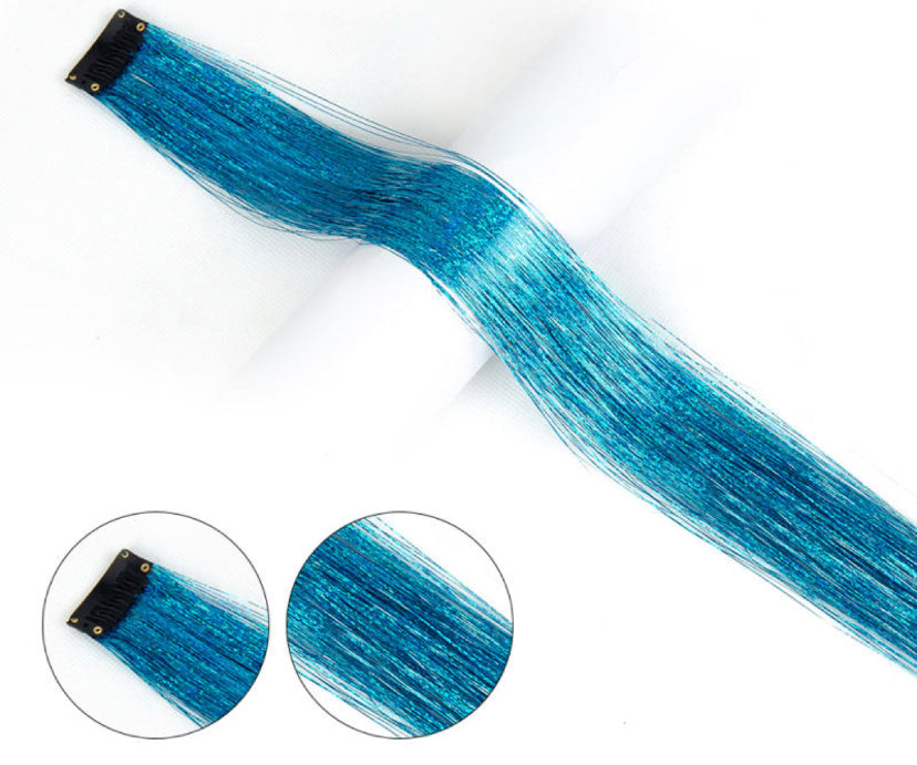 tinsel hair extensions - BLUE