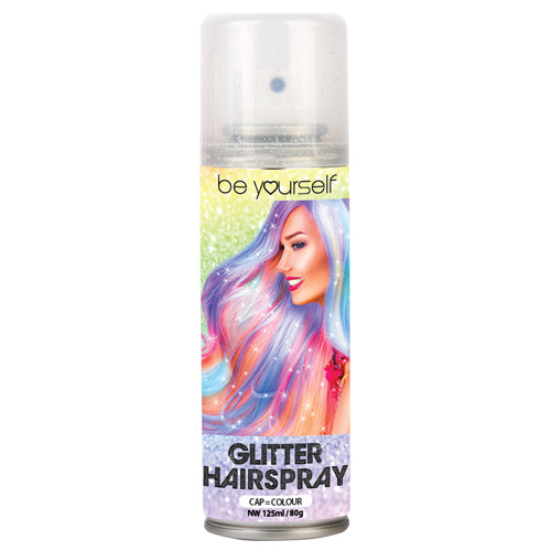 silver glitter hairspray