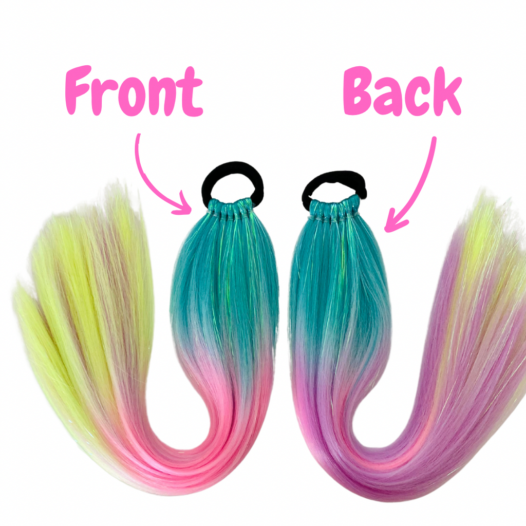 rainbow ponytails 
